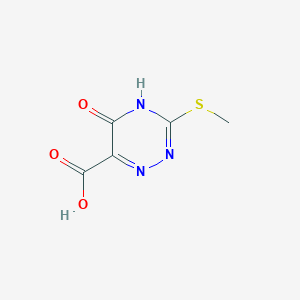 molecular formula C5H5N3O3S B11996774 3-(Methylthio)-5-oxo-2,5-dihydro-1,2,4-triazine-6-carboxylic acid 