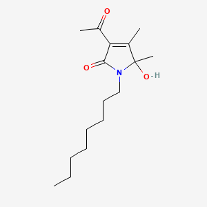 molecular formula C16H27NO3 B1199678 3-Acetyl-5-hydroxy-4,5-dimethyl-1-octyl-2-pyrrolone 