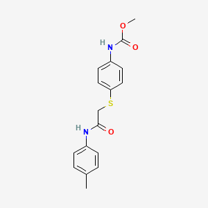 molecular formula C17H18N2O3S B11996852 Methyl 4-{[2-oxo-2-(4-toluidino)ethyl]thio}phenylcarbamate 