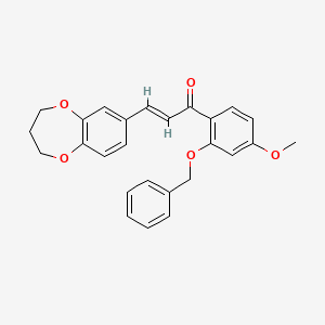 molecular formula C26H24O5 B11996906 (2E)-1-[2-(Benzyloxy)-4-methoxyphenyl]-3-(3,4-dihydro-2H-1,5-benzodioxepin-7-YL)prop-2-EN-1-one 