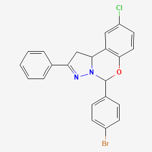 5-(4-Bromophenyl)-9-chloro-2-phenyl-1,10b-dihydropyrazolo[1,5-c][1,3]benzoxazine