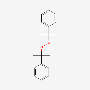molecular formula C18H22O2<br>(C6H5C(CH3)2O)2<br>C18H22O2 B1199699 Dicumyl peroxide CAS No. 80-43-3