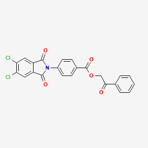 molecular formula C23H13Cl2NO5 B11996993 2-oxo-2-phenylethyl 4-(5,6-dichloro-1,3-dioxo-1,3-dihydro-2H-isoindol-2-yl)benzoate 