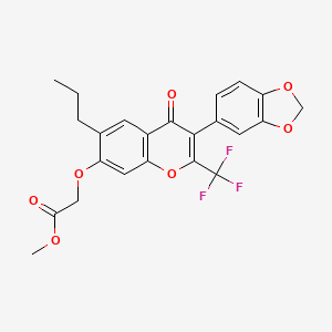 methyl {[3-(1,3-benzodioxol-5-yl)-4-oxo-6-propyl-2-(trifluoromethyl)-4H-chromen-7-yl]oxy}acetate