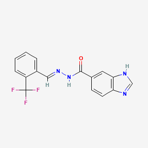 molecular formula C16H11F3N4O B11997047 N'-(2-(Trifluoromethyl)benzylidene)-1H-benzimidazole-6-carbohydrazide 