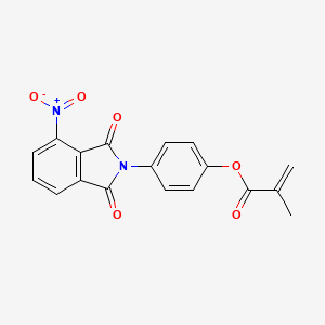 molecular formula C18H12N2O6 B11997084 4-(4-nitro-1,3-dioxo-1,3-dihydro-2H-isoindol-2-yl)phenyl 2-methylprop-2-enoate 