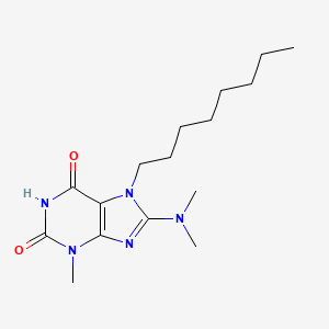 molecular formula C16H27N5O2 B11997264 8-(dimethylamino)-3-methyl-7-octyl-3,7-dihydro-1H-purine-2,6-dione 