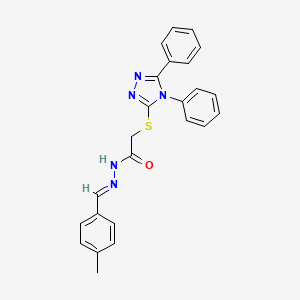 2-[(4,5-diphenyl-4H-1,2,4-triazol-3-yl)sulfanyl]-N'-[(E)-(4-methylphenyl)methylidene]acetohydrazide