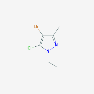 molecular formula C6H8BrClN2 B11997300 4-bromo-5-chloro-1-ethyl-3-methyl-1H-pyrazole 