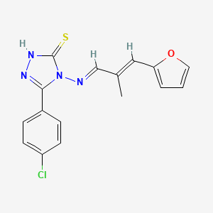 5-(4-chlorophenyl)-4-{[(1E,2E)-3-(furan-2-yl)-2-methylprop-2-en-1-ylidene]amino}-4H-1,2,4-triazole-3-thiol