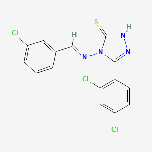 molecular formula C15H9Cl3N4S B11997378 4-((3-Chlorobenzylidene)amino)-5-(2,4-dichlorophenyl)-4H-1,2,4-triazole-3-thiol 