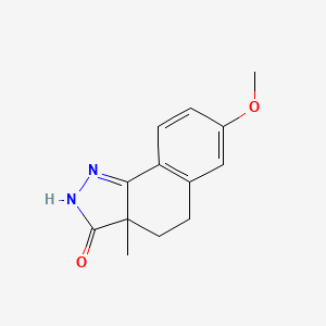 molecular formula C13H14N2O2 B11997424 7-Methoxy-3a-methyl-2,3a,4,5-tetrahydro-3H-benzo[g]indazol-3-one CAS No. 62017-77-0