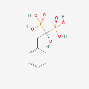 molecular formula C8H12O7P2 B1199744 (1-Hydroxy-2-phenyl-1-phosphonoethyl)phosphonic acid 