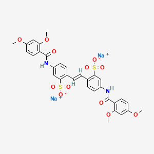 molecular formula C32H28N2Na2O12S2 B11997453 Disodium 4,4'-bis(2,4-dimethoxybenzamido)-2,2'-stilbenedisulfonate CAS No. 6416-25-7