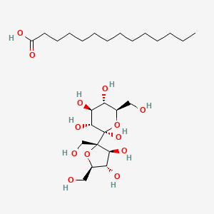 molecular formula C26H50O13 B1199754 alpha-D-Glucopyranoside, beta-D-fructofuranosyl, tetradecanoate CAS No. 9042-71-1