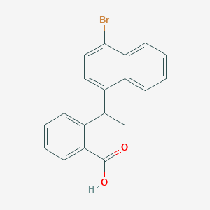 molecular formula C19H15BrO2 B11997611 2-[1-(4-Bromonaphthalen-1-yl)ethyl]benzoic acid CAS No. 35670-69-0