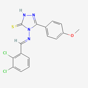 molecular formula C16H12Cl2N4OS B11997631 4-{[(E)-(2,3-dichlorophenyl)methylidene]amino}-5-(4-methoxyphenyl)-4H-1,2,4-triazole-3-thiol 