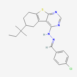 4-Chlorobenzaldehyde (6-tert-pentyl-5,6,7,8-tetrahydro[1]benzothieno[2,3-d]pyrimidin-4-yl)hydrazone