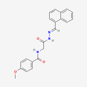 4-methoxy-N-[2-[(2E)-2-(naphthalen-1-ylmethylidene)hydrazinyl]-2-oxoethyl]benzamide