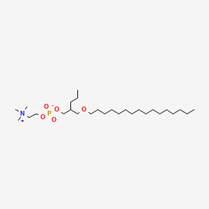 molecular formula C27H58NO5P B1199778 2-(Hexadecoxymethyl)pentyl 2-(trimethylazaniumyl)ethyl phosphate CAS No. 82637-95-4