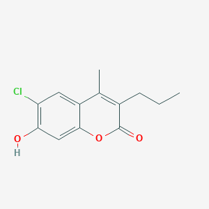 molecular formula C13H13ClO3 B11997852 6-Chloro-7-hydroxy-4-methyl-3-propyl-2H-chromen-2-one 