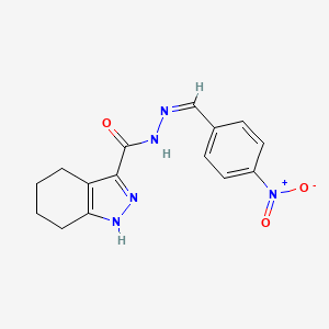 molecular formula C15H15N5O3 B11997914 4,5,6,7-Tetrahydro-1H-indazole-3-carboxylic acid (4-nitro-benzylidene)-hydrazide 