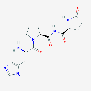molecular formula C17H24N6O4 B1199797 Pyroglutamyl-3-methylhistidyl-prolinamide CAS No. 34367-54-9