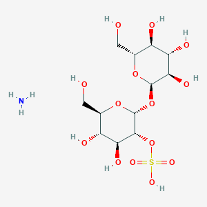 molecular formula C12H25NO14S B1199799 azane;[(2R,3R,4S,5S,6R)-4,5-dihydroxy-6-(hydroxymethyl)-2-[(2R,3R,4S,5S,6R)-3,4,5-trihydroxy-6-(hydroxymethyl)oxan-2-yl]oxyoxan-3-yl] hydrogen sulfate CAS No. 91667-49-1