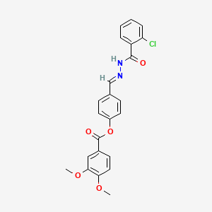 4-(2-(2-Chlorobenzoyl)carbohydrazonoyl)phenyl 3,4-dimethoxybenzoate