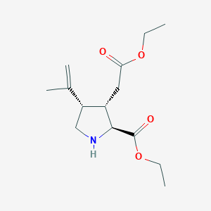 molecular formula C14H23NO4 B1199813 ethyl (2S,3S,4S)-3-(2-ethoxy-2-oxoethyl)-4-prop-1-en-2-ylpyrrolidine-2-carboxylate CAS No. 66163-47-1
