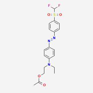 molecular formula C19H21F2N3O4S B11998149 2-[4-((E)-{4-[(difluoromethyl)sulfonyl]phenyl}diazenyl)(ethyl)anilino]ethyl acetate CAS No. 54939-33-2