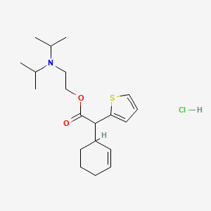 molecular formula C20H32ClNO2S B11998215 beta-Diisopropylaminoethyl alpha-(2-cyclohexenyl)-alpha-(2-thienyl)-acetate hydrochloride CAS No. 102370-97-8