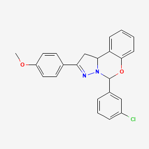 4-(3-CL-PH)-2-(4-Meo-PH)-1,9B-dihydro-5-oxa-3,3A-diaza-cyclopenta(A)naphthalene