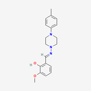 2-methoxy-6-((E)-{[4-(4-methylphenyl)-1-piperazinyl]imino}methyl)phenol