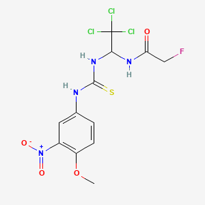 2-fluoro-N-(2,2,2-trichloro-1-{[(4-methoxy-3-nitrophenyl)carbamothioyl]amino}ethyl)acetamide