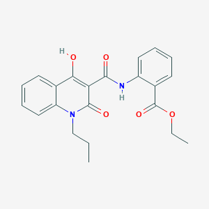 Ethyl 2-{[(4-hydroxy-2-oxo-1-propyl-1,2-dihydro-3-quinolinyl)carbonyl]amino}benzoate