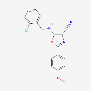 molecular formula C18H14ClN3O2 B1199840 5-[(2-氯苯基)甲基氨基]-2-(4-甲氧基苯基)-4-噁唑碳腈 