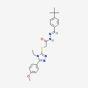 N'-[(E)-(4-tert-butylphenyl)methylidene]-2-{[4-ethyl-5-(4-methoxyphenyl)-4H-1,2,4-triazol-3-yl]sulfanyl}acetohydrazide