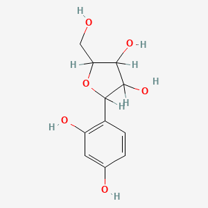 molecular formula C11H14O6 B1199841 2-(2,4-Dihydroxyphenyl)-5-(hydroxymethyl)oxolane-3,4-diol CAS No. 55583-08-9