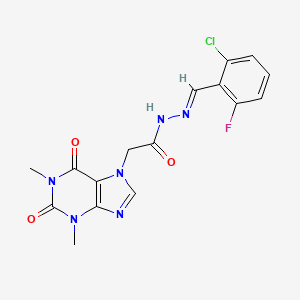 N'-[(E)-(2-chloro-6-fluorophenyl)methylidene]-2-(1,3-dimethyl-2,6-dioxo-1,2,3,6-tetrahydro-7H-purin-7-yl)acetohydrazide