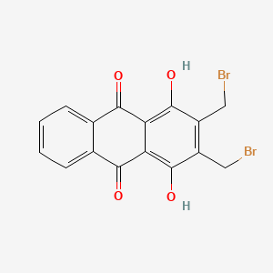 molecular formula C16H10Br2O4 B11998496 2,3-Bis(bromomethyl)-1,4-dihydroxyanthracene-9,10-dione CAS No. 77422-59-4