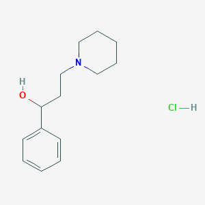 molecular formula C14H22ClNO B11998503 1-Phenyl-3-(piperidin-1-yl)propan-1-ol hydrochloride 