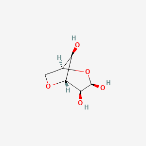 molecular formula C6H10O5 B1199851 3,6-anhydro-alpha-L-galactopyranose 