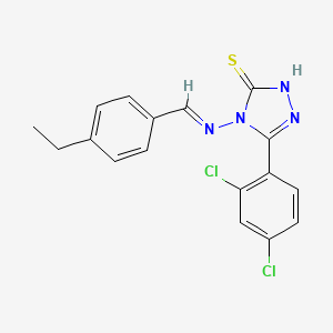 5-(2,4-dichlorophenyl)-4-{[(E)-(4-ethylphenyl)methylidene]amino}-2,4-dihydro-3H-1,2,4-triazole-3-thione