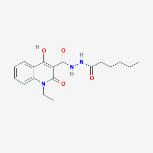 1-ethyl-N'-hexanoyl-4-hydroxy-2-oxo-1,2-dihydroquinoline-3-carbohydrazide