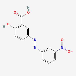 molecular formula C13H9N3O5 B11998545 2-Hydroxy-5-((3-(hydroxy(oxido)amino)phenyl)diazenyl)benzoic acid CAS No. 6283-26-7