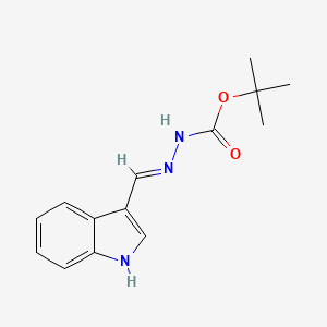 molecular formula C14H17N3O2 B11998577 tert-butyl 2-(1H-indol-3-ylmethylene)hydrazinecarboxylate 