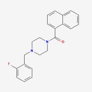 molecular formula C22H21FN2O B1199860 [4-[(2-Fluorophenyl)methyl]-1-piperazinyl]-(1-naphthalenyl)methanone 