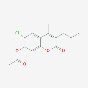 6-chloro-4-methyl-2-oxo-3-propyl-2H-chromen-7-yl acetate