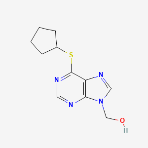 molecular formula C11H14N4OS B1199870 6-环戊基硫基-9-羟甲基嘌呤 CAS No. 14196-96-4